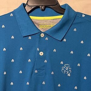 Men's Akademiks‎ Blue Short Sleeve Polo Shirt Size 3XLrg